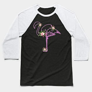 Floral Flamingo Baseball T-Shirt